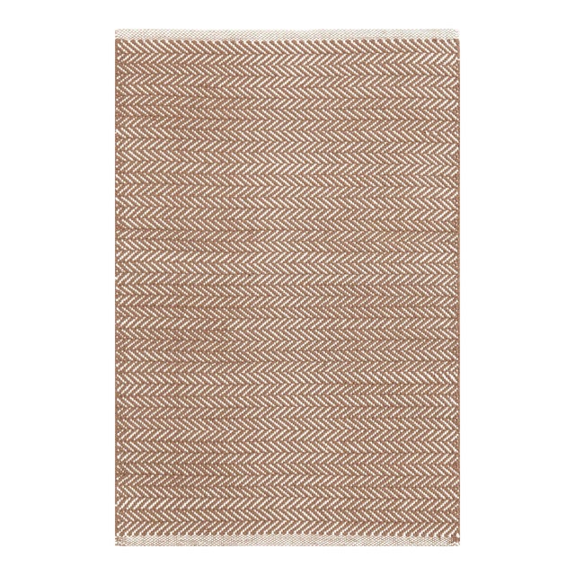 Dash & Albert by Annie Selke Herringbone Stone Woven Cotton Rug, 8' 6" x 11' 6" For Sale