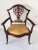 Antique Art Nouveau Arm Chair Mahogany, needs re-upholstery and wood repair on reverse of solar (shown). We deliver within...
