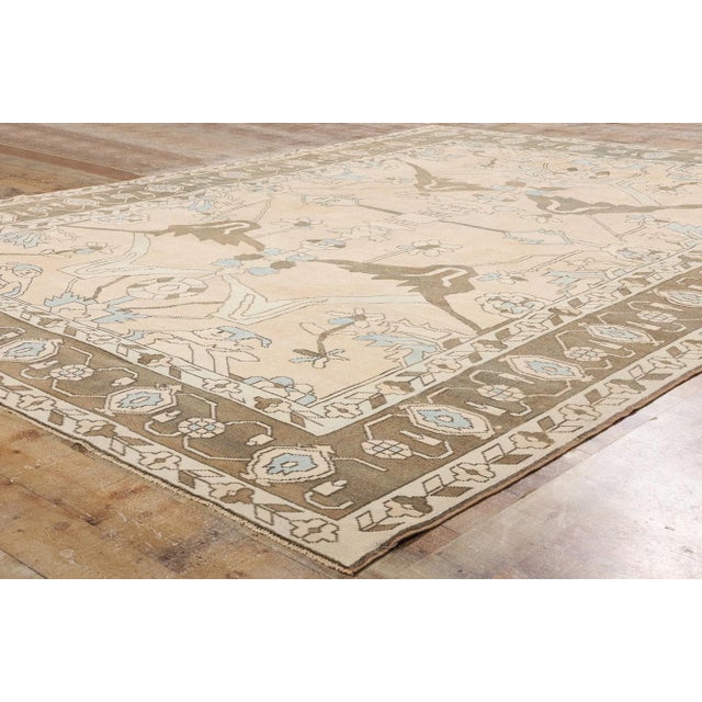 Textile Vintage Turkish Oushak Rug - 09'01 X 11'09 For Sale - Image 7 of 9