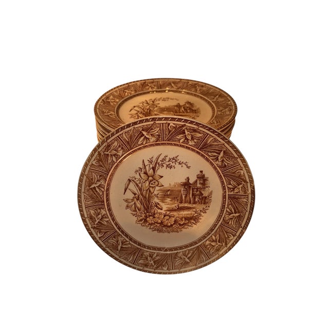 Late 19th Century 1882 W. H. Grindley ‘Daffodil’ Ironstone 7.5” Salad Plate For Sale - Image 5 of 6