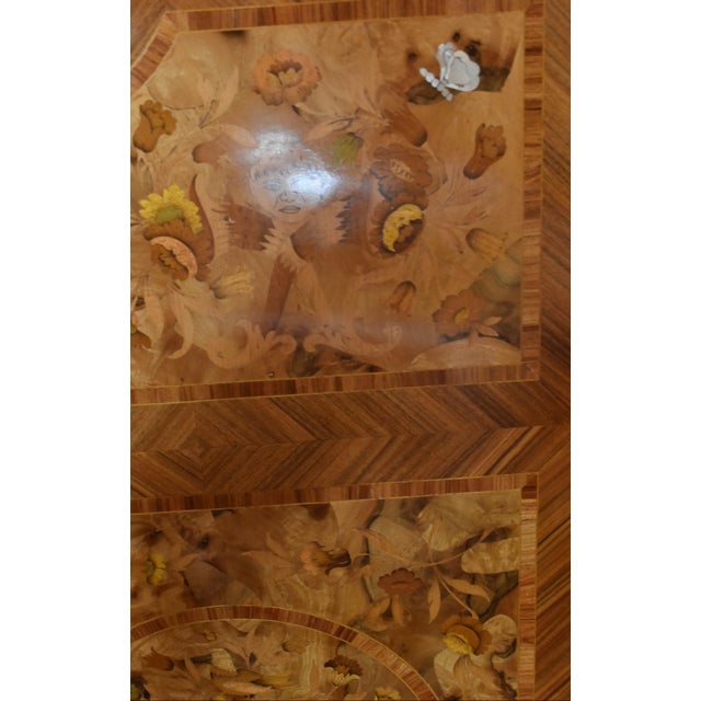 Ornate Italian Inlaid Marquetry Rolltop Bureau Cabinet or Secretary Desk For Sale - Image 9 of 12