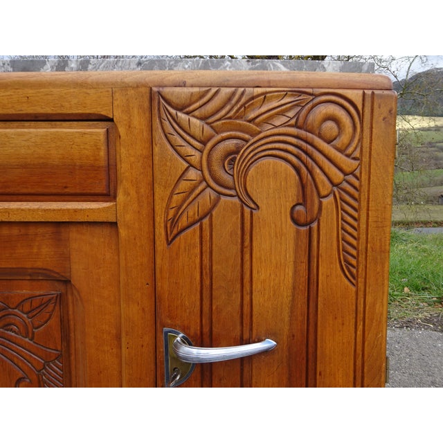 Art Deco Buffet in Walnut and Gray Marble, 1930s For Sale - Image 9 of 18