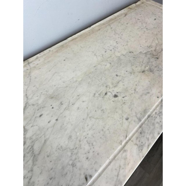 Antique French Style Carved Oak Chest of Drawers with Marble Top For Sale - Image 13 of 18