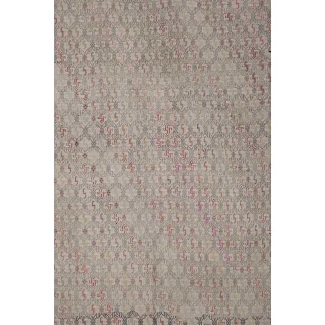 1960s Vintage Faded Turkish Jajim Kilim Rug 5'3'' X 7'11'' For Sale In Philadelphia - Image 6 of 13