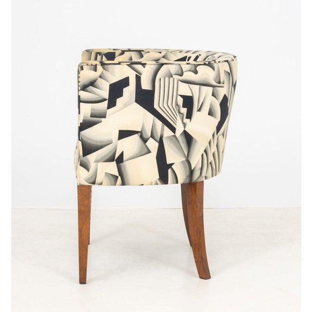 Textile Modern Silk Upholstered Club Chair For Sale - Image 7 of 8
