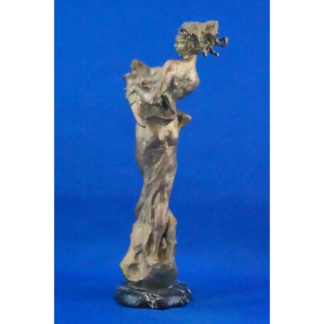 Large 20th Century Gilded Bronze Sculpture of Goddess of Fortune by Félix Schivo, Italy For Sale - Image 4 of 18