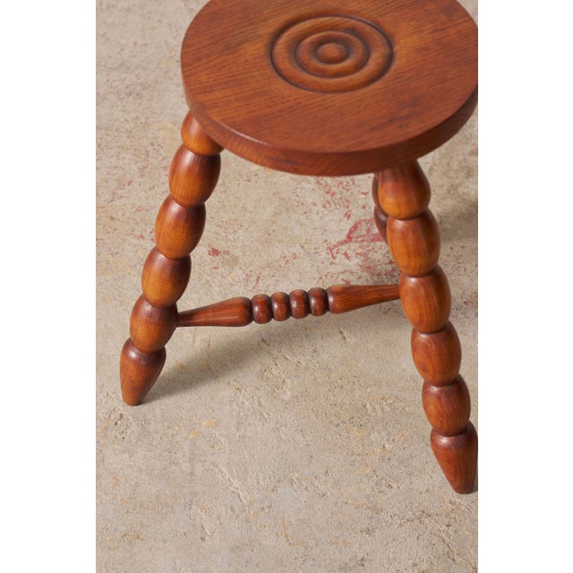 Brown Vintage French Bobbin Stool For Sale - Image 8 of 10