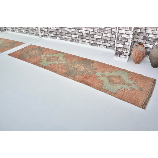 Turkish Oushak Wool Hallway Runner Rug For Sale - Image 3 of 10