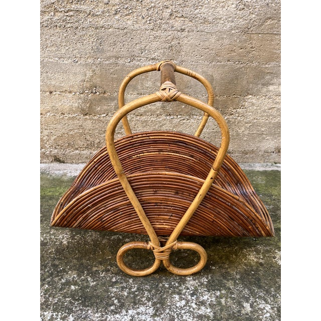 Mid-Century Modern Magazine Rack in Bamboo and Rattan, 1960s For Sale - Image 9 of 9