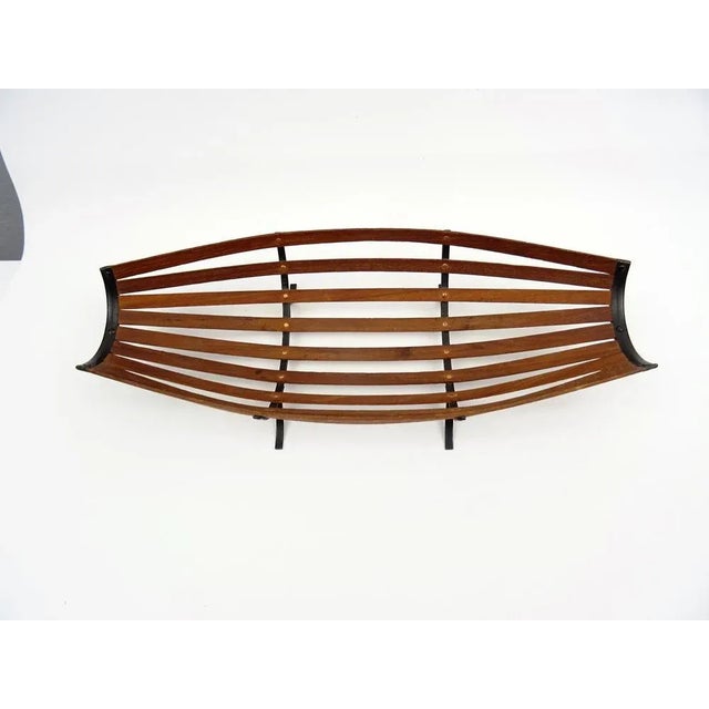 Brown Mid-Century Teak Wooden Fruit Basket by Auböck, Austria, 1950s For Sale - Image 8 of 9