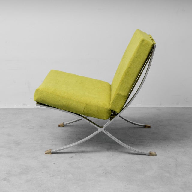 Armchairs in Green Fabric and Metal, 1970s, Set of 2 For Sale - Image 4 of 11