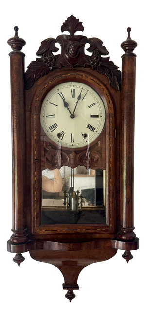 Walnut Drop Dial Wall Clock, 1860