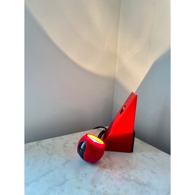 Plastic Vintage Space Age Red Magnetic Table Lamp from Brilliant Leuchten AG, Germany, 1980s For Sale - Image 7 of 12