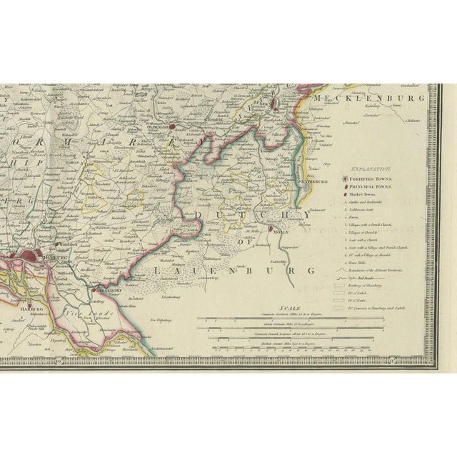 Map of the Dutchy of Holstein and the Territories of Hamburg & Lübek, 1875 For Sale - Image 4 of 6