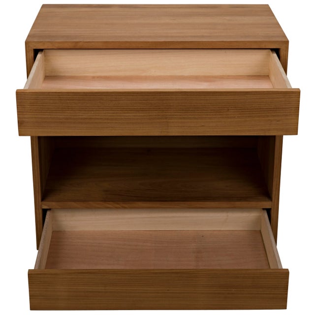 Noir NOIR Sylvia Two Drawer Side Table in Gold Teak For Sale - Image 4 of 8