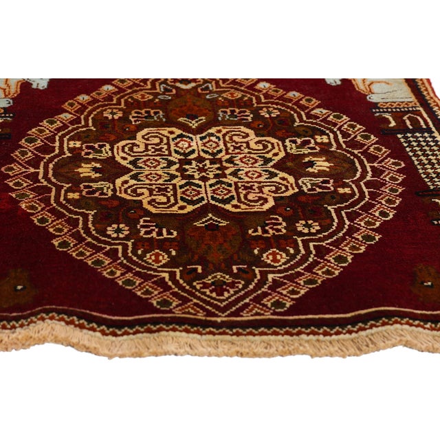 Vintage Persian Shiraz Rug, 02'00 X 02'02 For Sale - Image 4 of 10