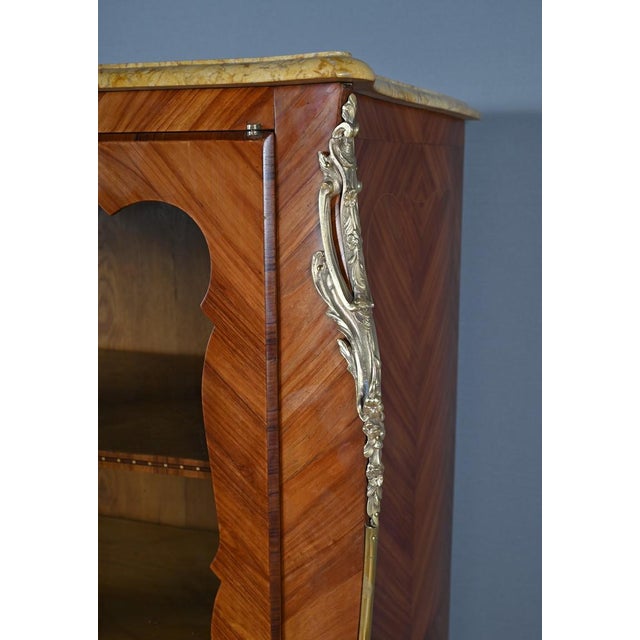 Brown Small Marquetry Display Bookcase, 1890s For Sale - Image 8 of 18