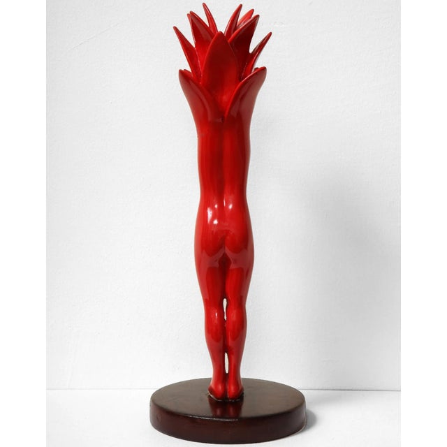 Early 21st Century 2021 “Red Transition” Contemporary, Red, Mixed Media, Acrylic and Wood Sculpture by Nana De La Fuente For Sale - Image 5 of 12