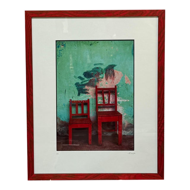 Jeffrey Becon "Two Red Chairs" Photograph, Signed + Numbered 10/25 For Sale