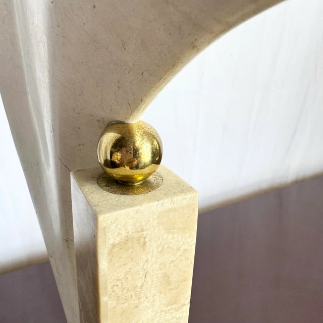 Metal Postmodern Tessellated Stone and Brass Maitland Smith Bird Sculpture For Sale - Image 7 of 8