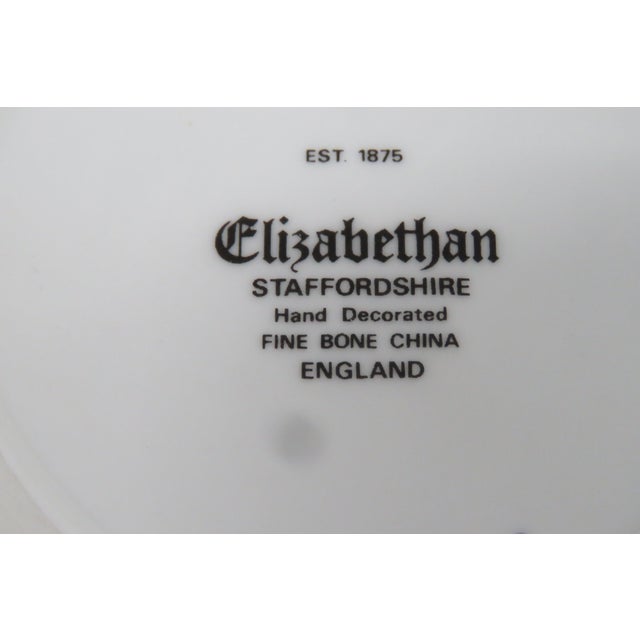Staffordshire Elizabethan Green Bone China Cabbage Roses Tea Cup & Saucer 4648b For Sale - Image 11 of 12