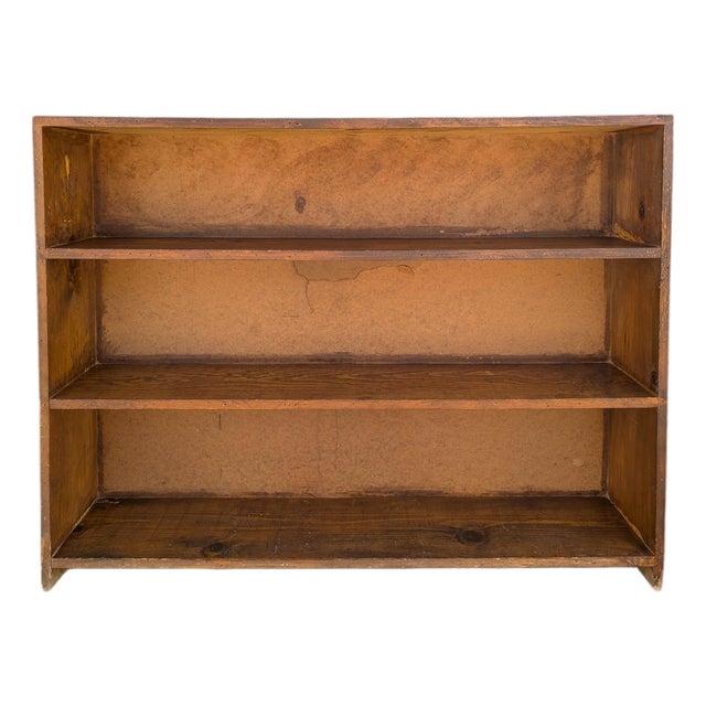 Vintage Primitive Rustic Low Wood Bookcase No. 57b For Sale