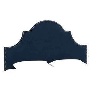 Twin Headboard in Velvet Ink For Sale
