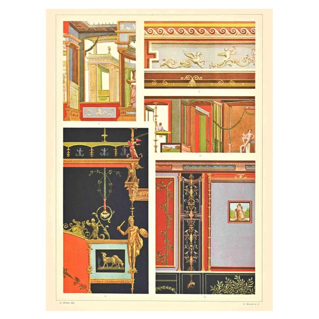 A. Alessio, Decorative Motifs: Roman, Chromolithograph, Early 20th Century For Sale
