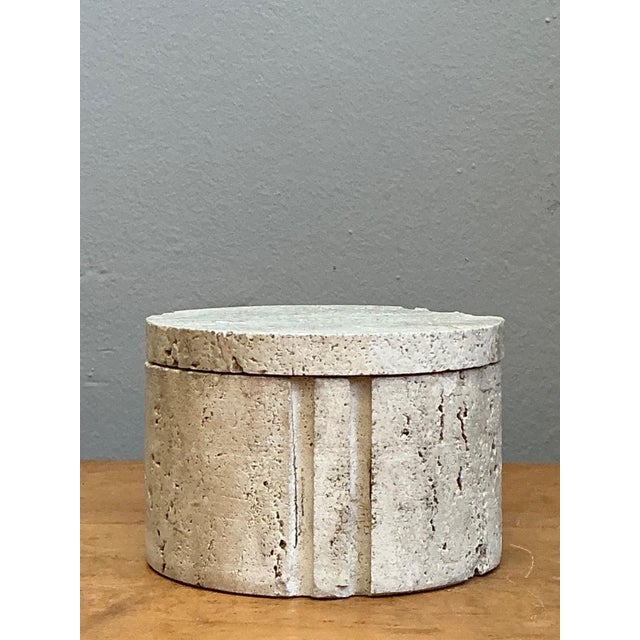 Mid-Century Modern Vintage Italian Coquina Stone Box For Sale - Image 3 of 12