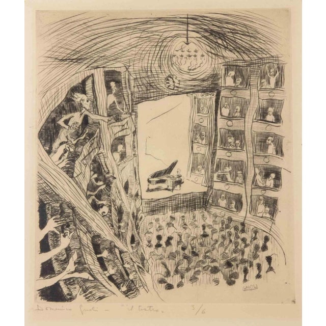 Modern Domenico Gnoli, Il Teatro, Etching, 1960s For Sale - Image 3 of 3