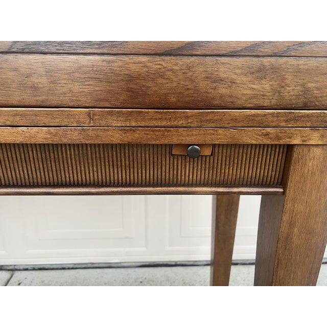Mid 20th Century Mission Style Drop Leaf Desk/ Entry Table For Sale In Sacramento - Image 6 of 9