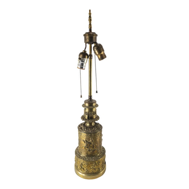Decorative Gilt Metal Table Lamp For Sale