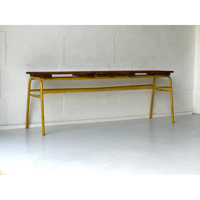 Industrial Bench in Metal and Pine For Sale - Image 15 of 15