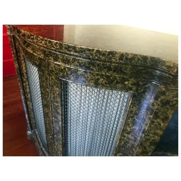Wood Motivated Seller: 1970s Mastercraft Demilune Faux Tortoise Cabinet Attributed to Henredon For Sale - Image 7 of 11