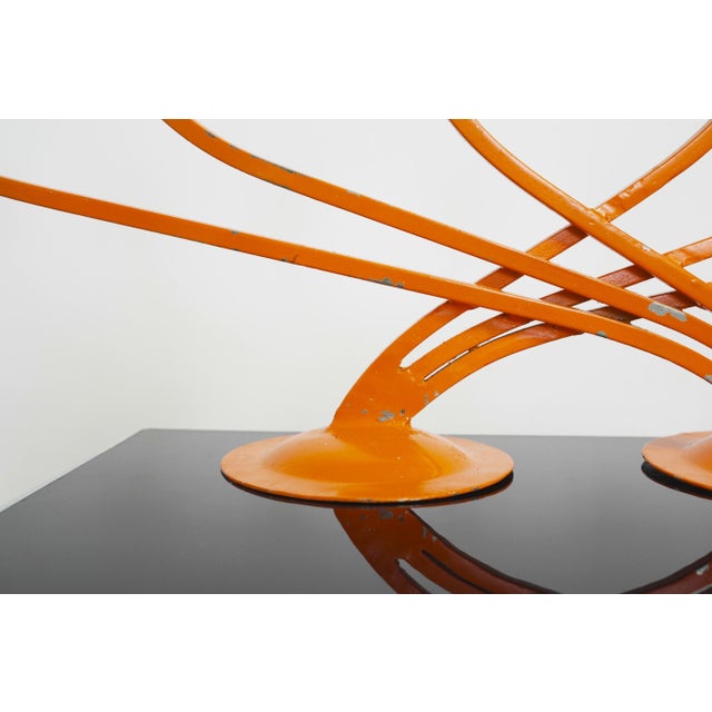 Vintage Orange Metal Candleholder, 1970s For Sale - Image 9 of 11