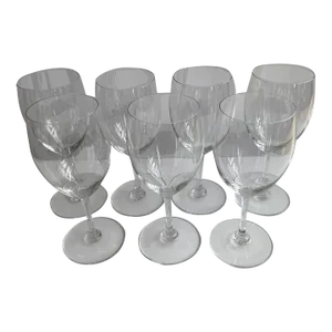 Vintage Baccarat Haut Brion Saint Emilion Crystal Water Goblets Or Wine Glasses- Set of 7