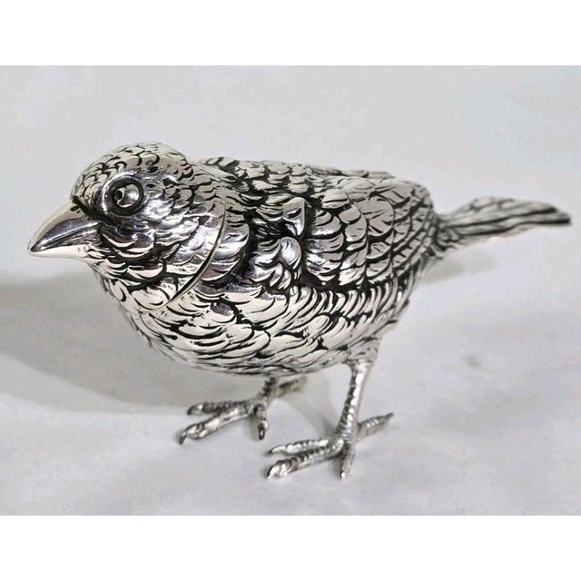 Antique Early 20th Century Continental Silver Bird Model For Sale - Image 3 of 17