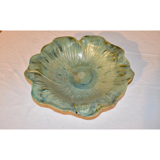 Sculpture Materials Hand Thrown Pottery Floral Bowl For Sale - Image 7 of 7