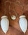 1960s Hollywood Regency Mid Century Swag Two-Light Ceiling Fixture - White Frosted Ruffled Drapery Shades For Sale - Image 12 of 12