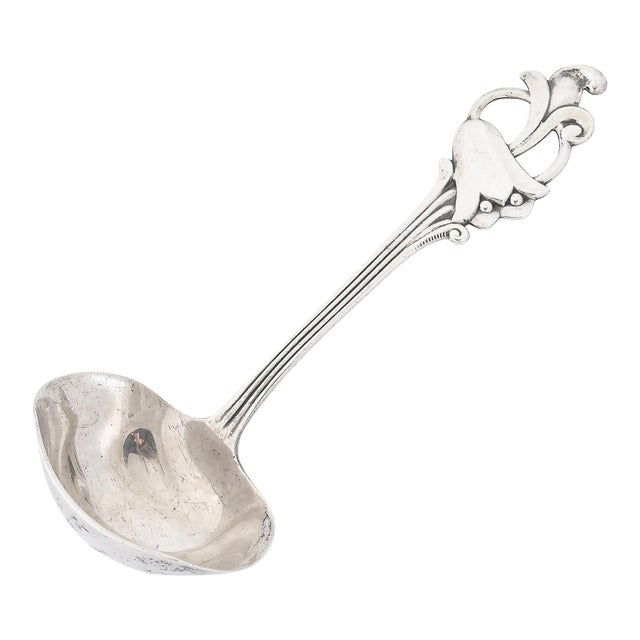 Sterling Silver Ladle in Norwegian Blue Bell Pattern Signed Thorvald Marthinsen For Sale