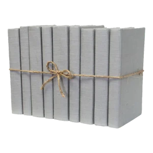 Decorative Books - Marble Linen Wrapped Book Bundle - 1 Foot of Grey Books