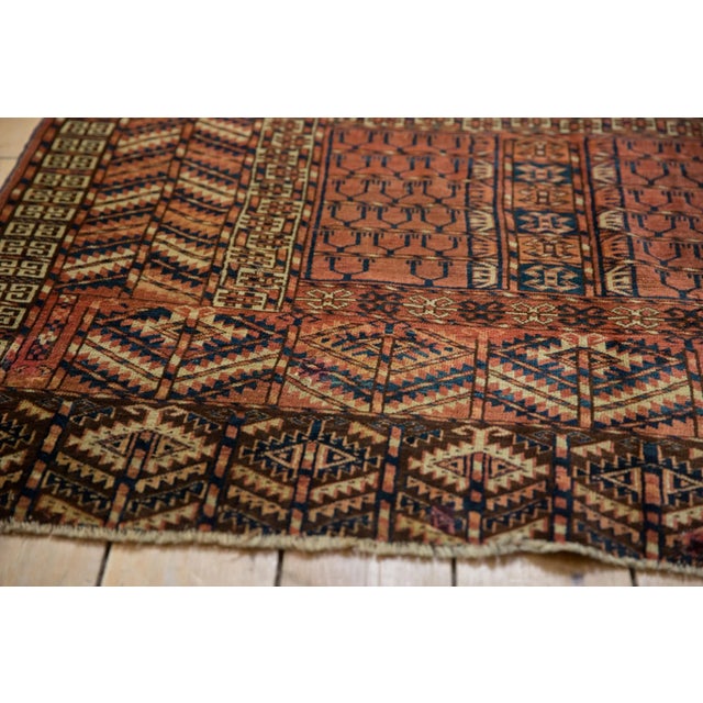 Red Antique Turkmen Square Rug - 4' X 4'11" For Sale - Image 8 of 10