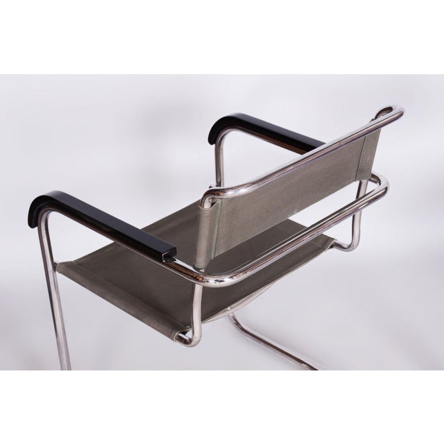 Restored Bauhaus Armchairs in Iron-Garn Fabric by M. Breuer, Czechia, 1930s, Set of 2 For Sale - Image 6 of 9