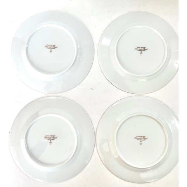 Chinoiserie Crane Decorative Plates – Black Ivory Gold Rim Display Plates (Set of 4) For Sale - Image 11 of 12