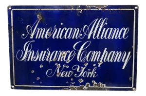 Antique Porcelain on Steel Insurance Advertising Sign