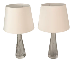 Large Art Glass Table Lamps by Vicke Lindstrand for Kosta Boda, 1960s, Set of 2
