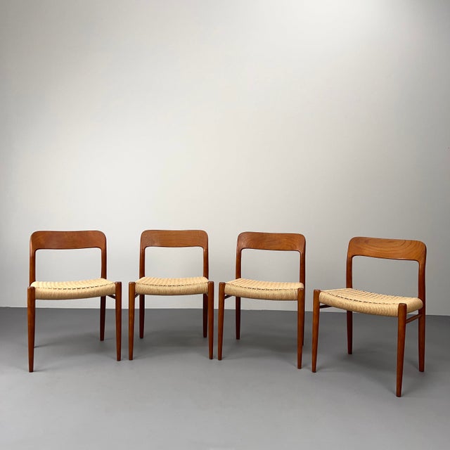 Design: Niels Otto Møller for JL Møllers Mobelfabrik, Model 75. The classic among Danish teak chairs. with its organically...