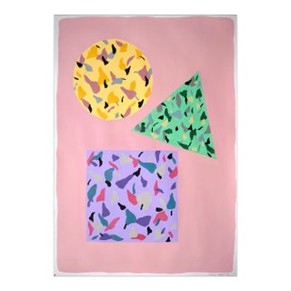 2022 "Square, Circle and Triangle" Abstract Acrylic Painting by Natalia Roman For Sale