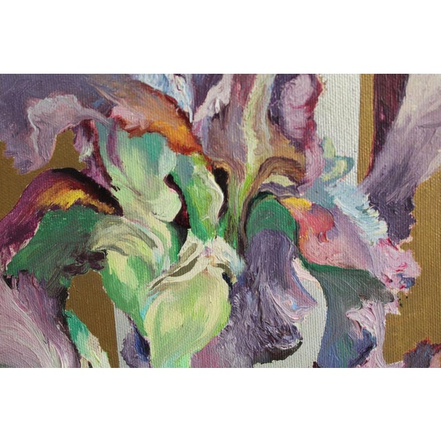 Juris Jurjans, Purple Irises, 1998, Oil on Canvas For Sale - Image 7 of 10