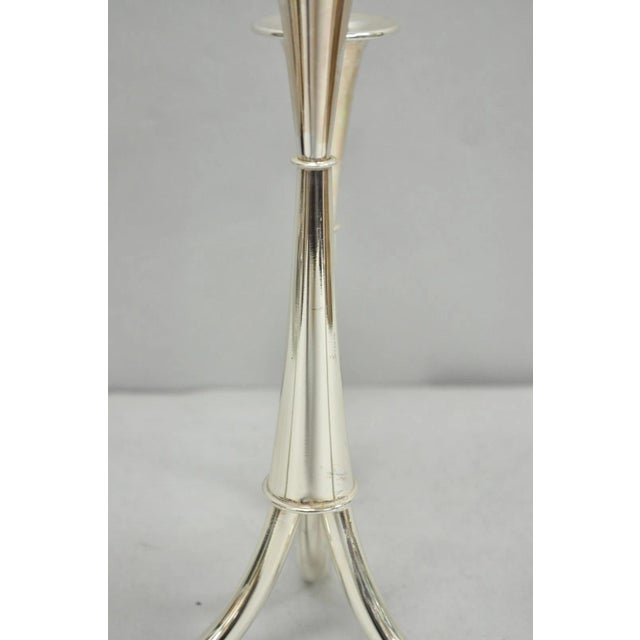 Vintage Wilhelm Wagenfeld for WMF Silver Plated Modern Candelabra Candle Holder For Sale - Image 11 of 15